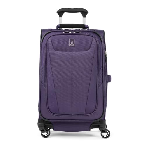 Travelpro Maxlite 5 Softside Expandable Carry on Luggage with 4 Spinner Wheels, Lightweight Suitcase, Men and Women, Imperial Purple, Carry On 21-Inch
