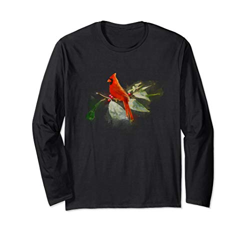 Wild Red Cardinal Bird Long Sleeve