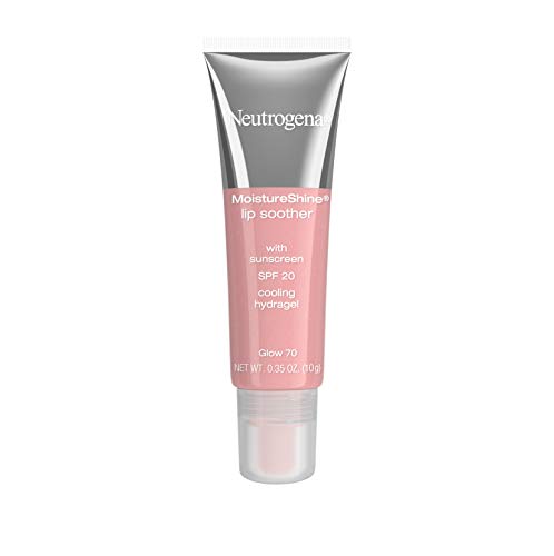 Neutrogena MoistureShine Lip Soother Gloss with SPF 20 Sun Protection, High Gloss Tinted Lip Moisturizer with Hydrating Glycerin and Soothing Cucumber for Dry Lips, Glow 70, 35 oz