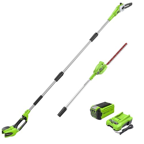Greenworks 40V 8' Polesaw + Pole Hedge, 2.0Ah Battery (Gen 1)