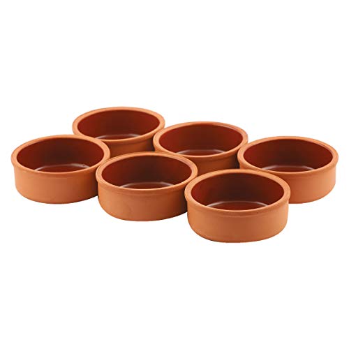 Clay Cooking Pots, 4.5' Terra Cotta, Clay Pots For Cooking - Rustic Clay Pan - Terra Cotta Hitit Dish – Turkish, Indian, Spanish, Mexican Cazuela Dishware / Cookware - Vintage Cooking Pot ( 6 Pack)