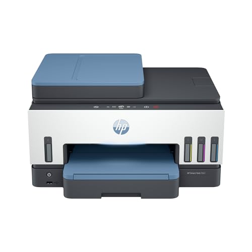 HP Smart -Tank 7602 Wireless Cartridge-free all in one printer, up to 2 years of ink included, mobile print, scan, copy, fax, auto doc feeder, featuring an app-like magic touch panel (28B98A)