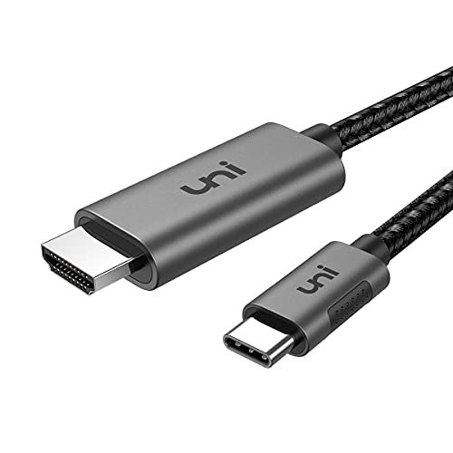 uni USB C to HDMI Cable for Home Office 6ft (4K@60Hz), USB Type C to HDMI Cable, Thunderbolt 4/3 Compatible with iPhone 15 Pro/Max, MacBook Pro/Air 2023, iPad Pro, Surface Book 2, Galaxy S23