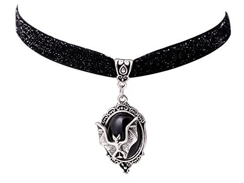 Sacina Gothic Bat Choker Necklace, Victorian Necklace, Vampire Bat Pendant, Goth Halloween Jewelry Gift for Women, Christmas Gift for Women (Victorian Bat Choker)