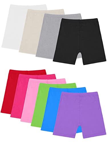 Resinta 10 Pack Girls Bike Short Toddler Biker Cartwheel Shorts Dance Under Dress Shorts for Kids Breathable and Safety