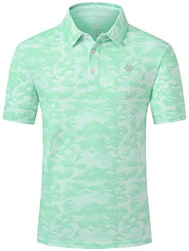 MoFiz Men's Camo Shirts Short Sleeve T-Shirt Casual Hawaiian Beach Collared Summer 3-Button Polo Shirts Big&Tall XL