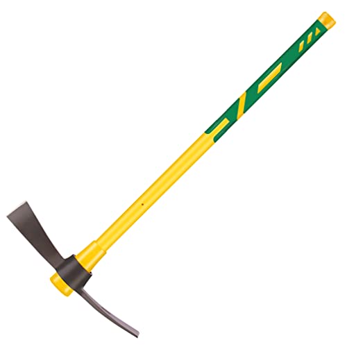 Cutter Mattock, 36' Heavy Duty Pick Axe with Forged Heat Treated Steel Blades Hoe for Weeding, Prying and Chopping, Digging Tool with Fiberglass Handle (36.3inch, Yellow)