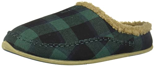 Deer Stags Unisex Nordic Fabric Slipper / Green/Black Plaid / Men's 11 US / Medium