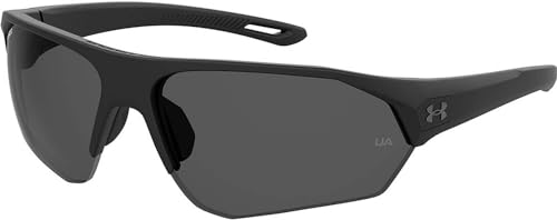 Under Armour Men's Playmaker Wrap Sunglasses Polarized, Matte Black, 72mm, 10mm