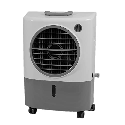 Portable Swamp Coolers - 1300 CFM MC18M Evaporative Air Cooler with 2-Speed Fan, 53.4 dB - 500 sq. ft. Coverage Evaporative Air Cooler Portable High Velocity Outdoor Cooling Fan by Hessaire - White