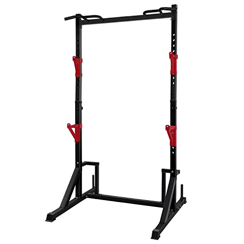 CANPA Multifunction Power Rack with Pull up Bar, Heavy Capacity and Adjustable Squat Stand Rack for Home Gym Equipment, Power Rack Cage (Black)