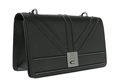 Pierre Cardin Black Leather Small Structured Shoulder Bag for womens