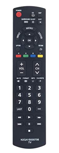 N2QAYB000706 Replace Remote Fit for Panasonic Viera TV TC-P50U50 TC-P42X5 TC-P50X5 TC-P60U50 TC-L32X5 TC-L32X5X TCP50U50 TCP42X5 TCP50X5 TCP60U50 TCL32X5 TCL32X5X TC-L24X5