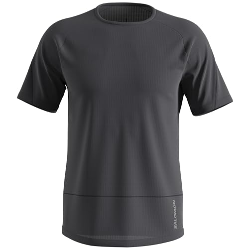 Salomon mens Tee T Shirt, Deep Black, Medium US
