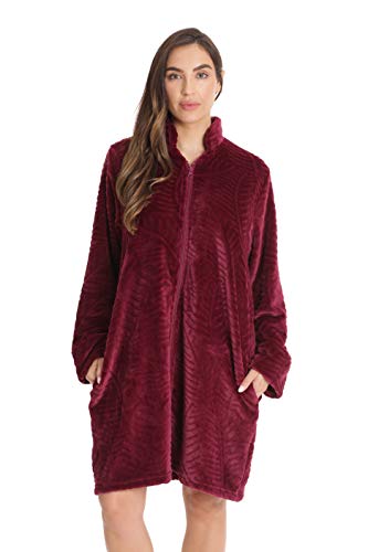Just Love Plush Zipper Lounger Robe 6791-WINE-M