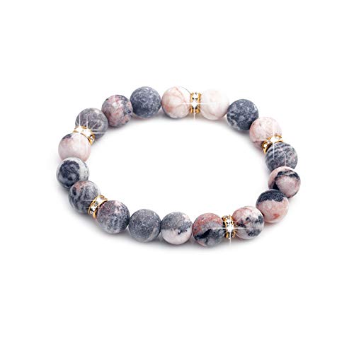 liagza Beaded Bracelets for Women-Natrual Stones Bead Bracelet, Crystal and Chakra Bracelets,Yoga Accessories, Rose Quartz Stretch Bracelet, Gifts for Women