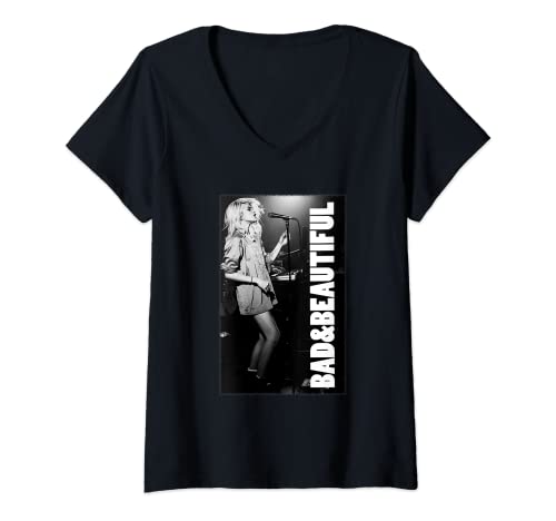 Womens Inscription - BAD & Beautiful Blondie V-Neck T-Shirt