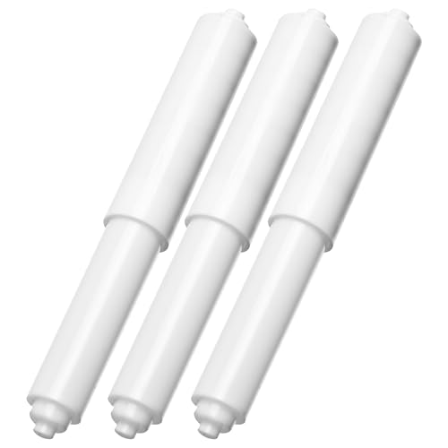 3 Pack - White Toilet Paper Holder Spring Loaded Roller Replacement Rod