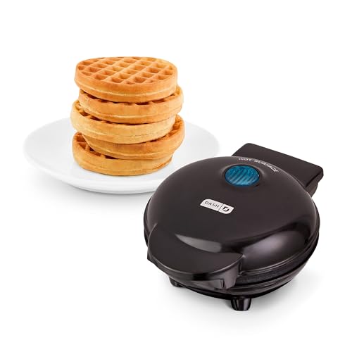 DASH DMW001BK Mini Maker for Individual Waffles, Hash Browns, Keto Chaffles with Easy to Clean, Non-Stick Surfaces, 4 Inch, Black