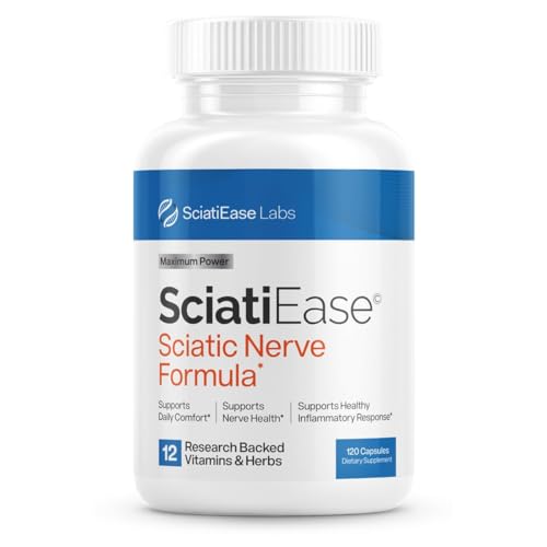SciatiEase Sciatic Nerve Health Support - Sciatic Nerve Supplement with Pea, Vitamin B Complex, Alpha Lipoic Acid 300mg - 120 SciatiEase Capsules - Nerve Support Formula