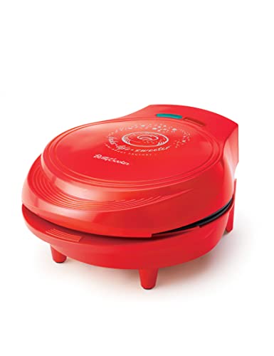 BETTY CROCKER Donut Maker, Mini Donut Maker with Nonstick Surface, Mini Donut Maker Machine with Cool Touch Handle & Makes 7 Delicious Fresh Donuts in Minutes, Red