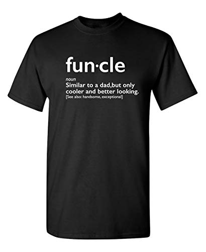 Funcle Gift for Uncle Graphic Novelty Funny T Shirt L Black
