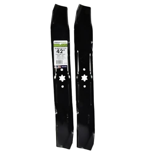Maxpower 561532B 2-Blade Mulching Set for 42-Inch Cut MTD/Cub Cadet/Troy-Bilt, 742-0616A and Many Others, Replaces OEM #'s 742-04126, 742-0616, 942-0616, Black