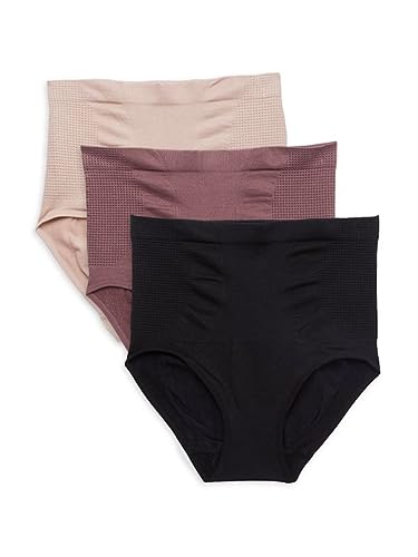 Skinnygirl Smoothers & Shapers 3 Pack Briefs (Small, Black/Tan/Brown)