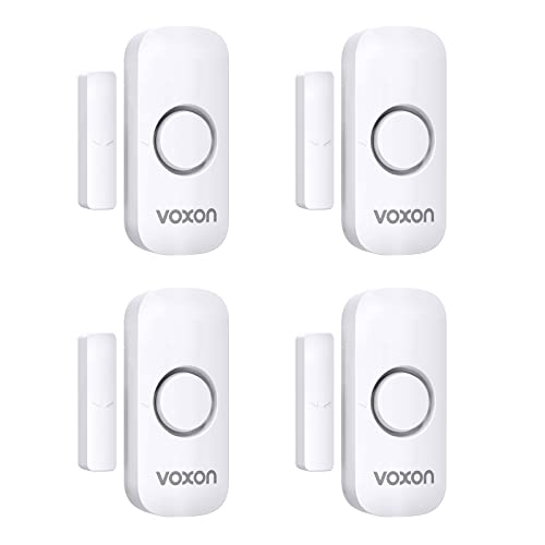 VOXON Door Window Alarm for Kids Safety Wireless Door Alarm for Home Security Personal Security Window Alarms Sensor Burglar Door Alarm for Home, Cars, Sheds, Caravans DIY Kit Pack of 4