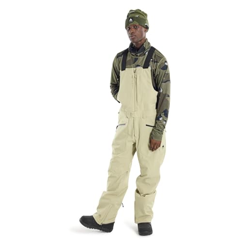 Burton Mens' Reserve 2L Waterproof Snow Bib Pants (Standard, Large, Mushroom)