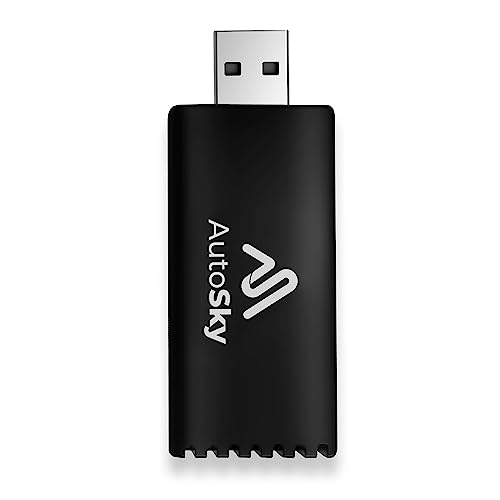 Wireless CarPlay Adapter - Newest and Fastest 5Ghz - AutoSky - Plug and Play - USB-C and USB-A Cables - Wired CarPlay Required