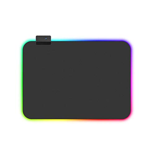 Gaming Mouse Pad RGB, LED Lighting Effects Gaming Mice Pad Mat 14in x 10in Non-Slip Rubber Base
