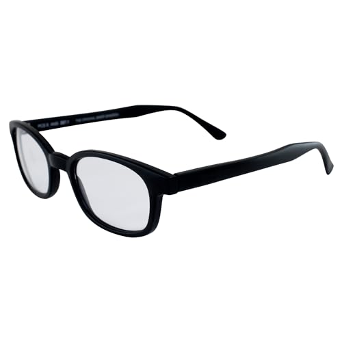 X-KD's Unisex-Adult Biker sunglasses Matte Black/Clear Lens