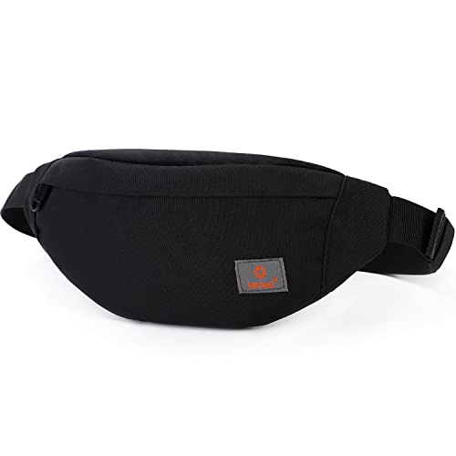 TINYAT Small Fanny Packs for Women Men Waist Bag Sling Bag Super Lightweight For Travel Cashier's box, Tool Kit T201, Black