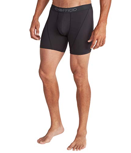 ExOfficio Men's Give-n-Go Sport Mesh 2.0 Boxer Brief 6', Black/Black, Medium