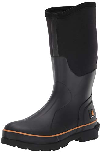 Carhartt Men's 15' Waterproof Rubber Pull-On Soft Toe CMV1151 Knee High Boot, Black