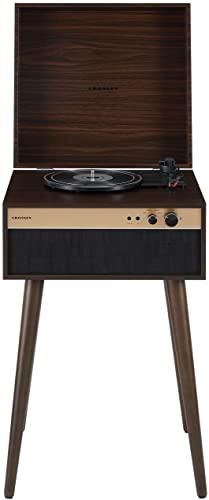 Crosley CR6236A-WA Jasper 3-Speed Bluetooth in/Out Vinyl Record Player Turntable with Built-in Speakers and Detachable Legs, Walnut