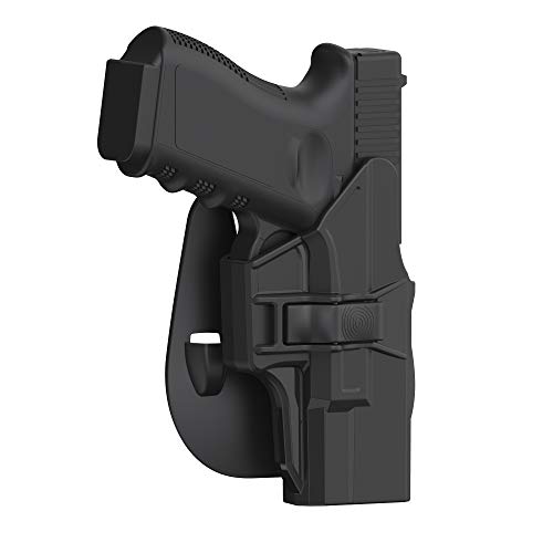 G19 Holster, OWB Paddle Holster for Glock 19 Gen 1 2 3 4 5, Glock 23 32 Gen 1 2 3 4, Glock 19X/44/45, Outside Waistband Gun Holster, Adjustable Cant, Quick Release - Right Handed