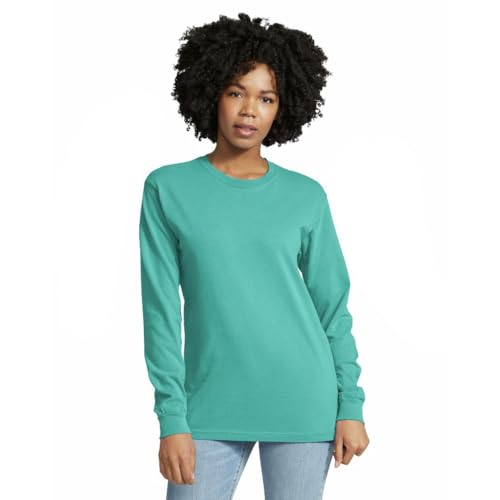 Comfort Colors Adult Long Sleeve Tee, Style 6014, Seafoam, X-Large