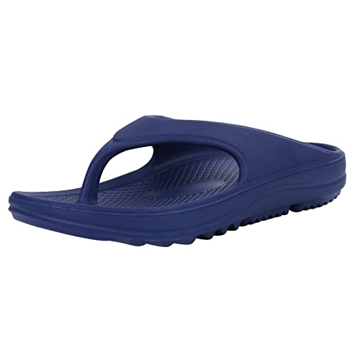 shevalues Orthopedic Sandals for Women Arch Support Recovery Flip Flops Pillow Soft Summer Beach Shoes, Navy 41 (9.5-10 Women/8-8.5 Men)