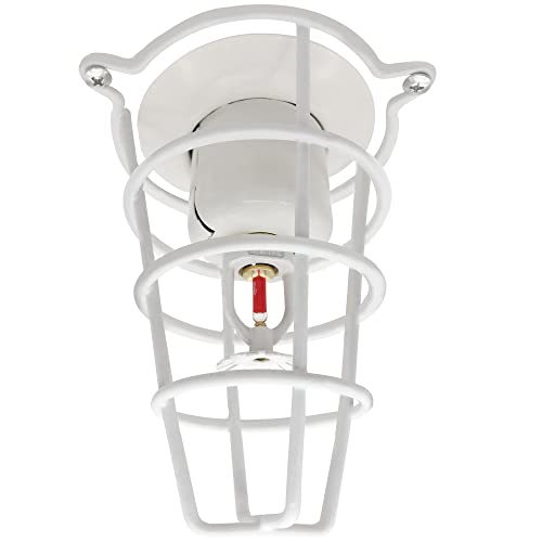 Happy Tree (2 Pack) White Fire Sprinkler Head Guard Cover for Both 1/2' & 3/4' Sprinkler Head 6' Deep Cage