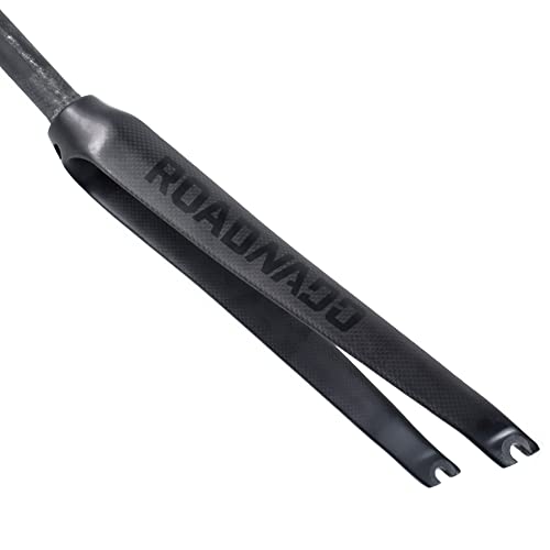 ROADNADO 700C Road Bike Fork Carbon Fiber Rigid Fork 700C*23/25MM 28.6mm Carbon Fiber Bicycle Fork Ultralight Front Forks for Road Bike Matte/Glossy Black