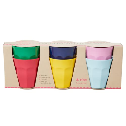 Rice By Rice | Melamine Cups in Assorted colors | 8.4 ounces - Lightweight, Stackable and Colorful Cups for Parties, Picnics, Home Use and Any Special Occasion