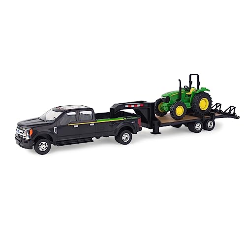 1/32 John Deere 5075E 2017 Ford F-350 and 5th Wheel Trailer Imaginative Play for Ages 3 to 12