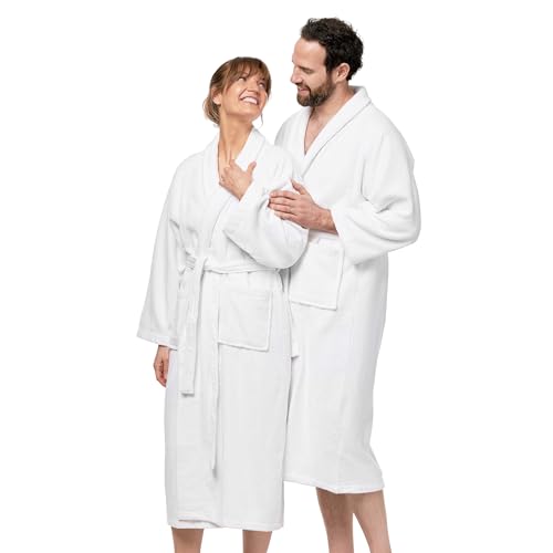 Ben Kaufman Velour Kimono Robe - Bathrobes for Men & Women - Hotel & Spa Quality Cotton Robe - Unisex Bathrobe for At-Home Luxury - Soft & Plush Lightweight Bathrobe - Velour, Plain (2 Count)