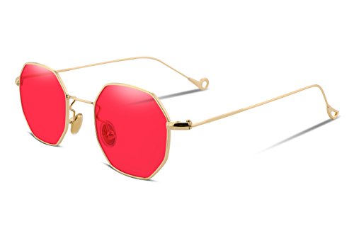 FEISEDY Hipster Small Polygon Women Men Sunglasses Delicate Metal Frame B2254