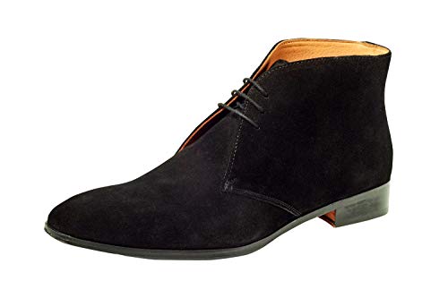 Carlos by Carlos Santana Men's Chukka Boots, Black Calfskin Suede, 9