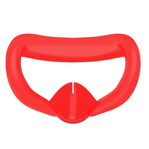 VR Face Mask and Lens Cover for Met Qest3 Sweat-Proof Silicone Mask Face Cushion Replacement (red)