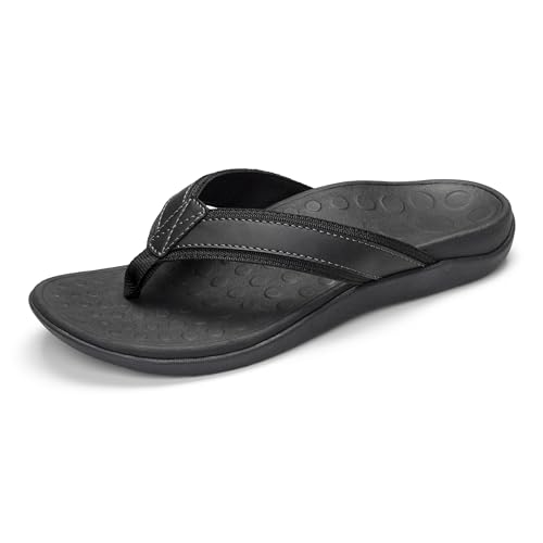 Vionic Men's Tide Toe-post Sandal - Flip Flop with Concealed Orthotic Arch Support Black 11 Medium US
