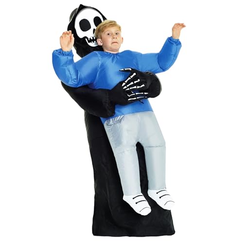 Morph Costumes - Kids Grim Reaper Pick Me Up Kids Inflatable Costume - Great Illusion Fancy Dress Outfit One size fits most Children upto 5ft